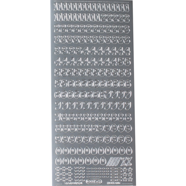 123 silber abgerundet Höhe 9 mm