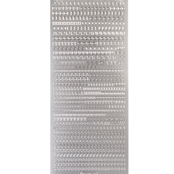ABC abc 123 silber Höhe ca. 4 mm